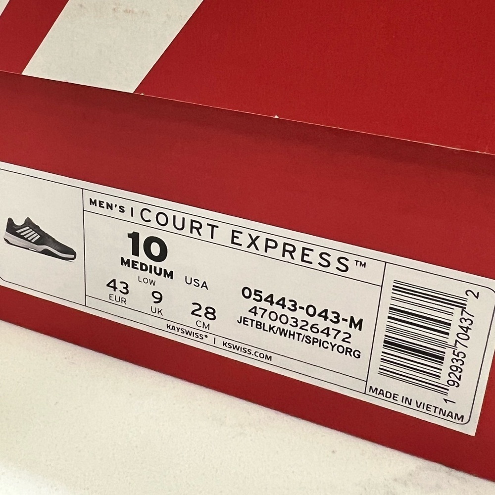 K-Swiss Court Express Black and White Shoes - Picture 9 of 10